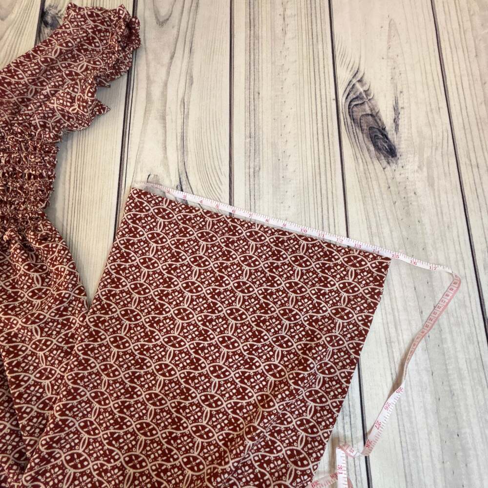 Max Studio Terra Cotta Boho Daisy Smocked Waist Wide Leg Jumpsuit Small - Picture 5 of 7